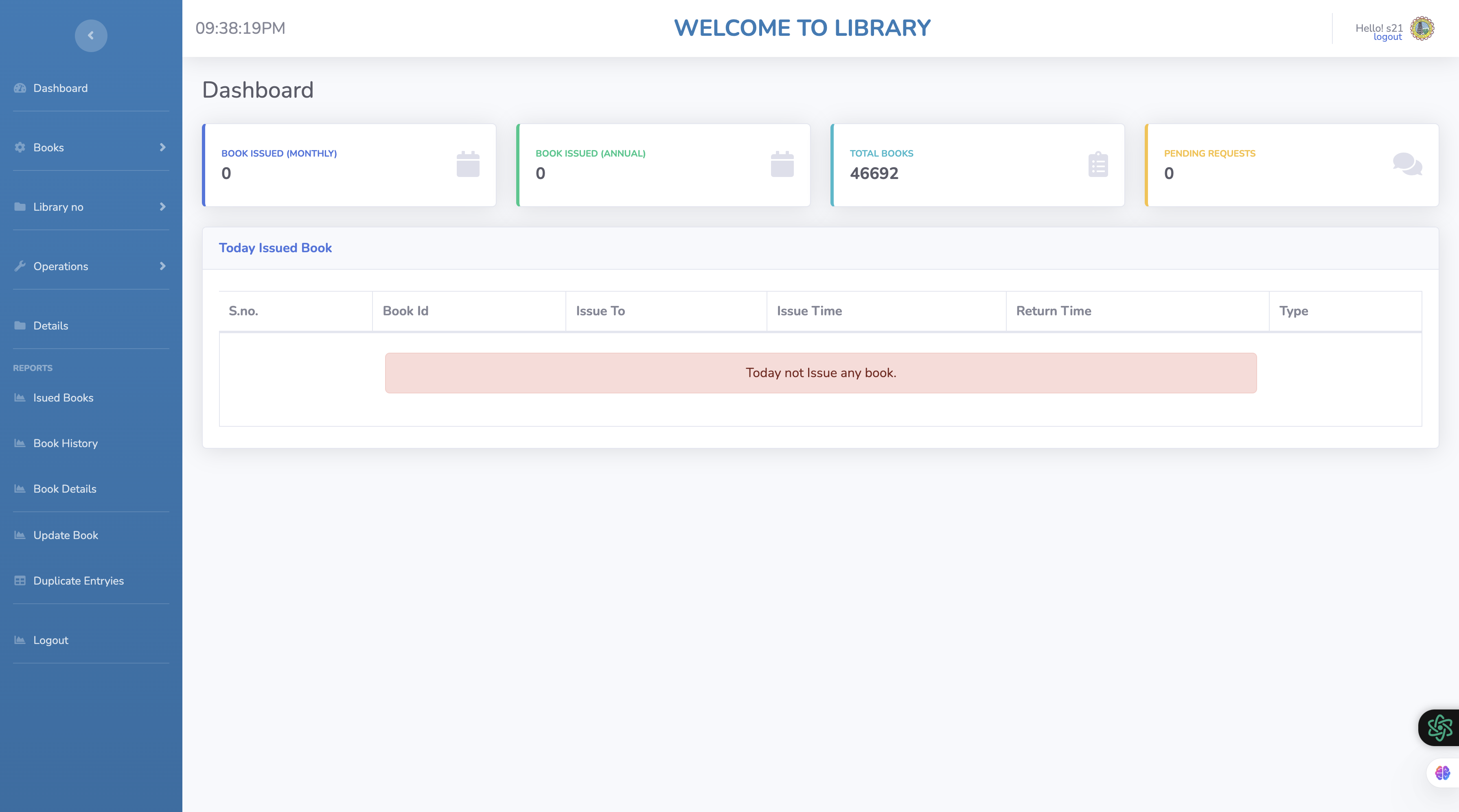 Automation System for Library Management